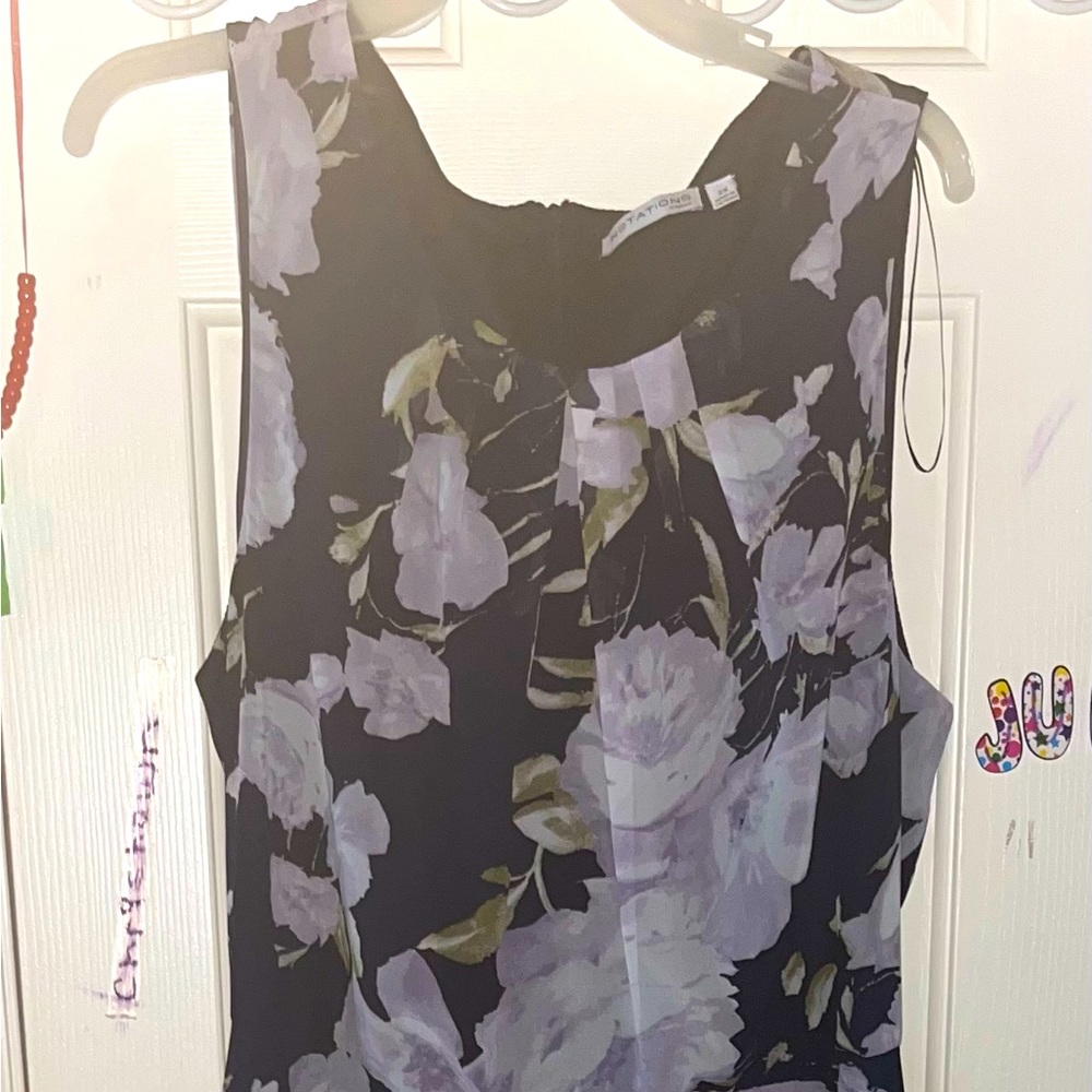 Beautiful floral blue, purple and green dress, size 2X, worn once